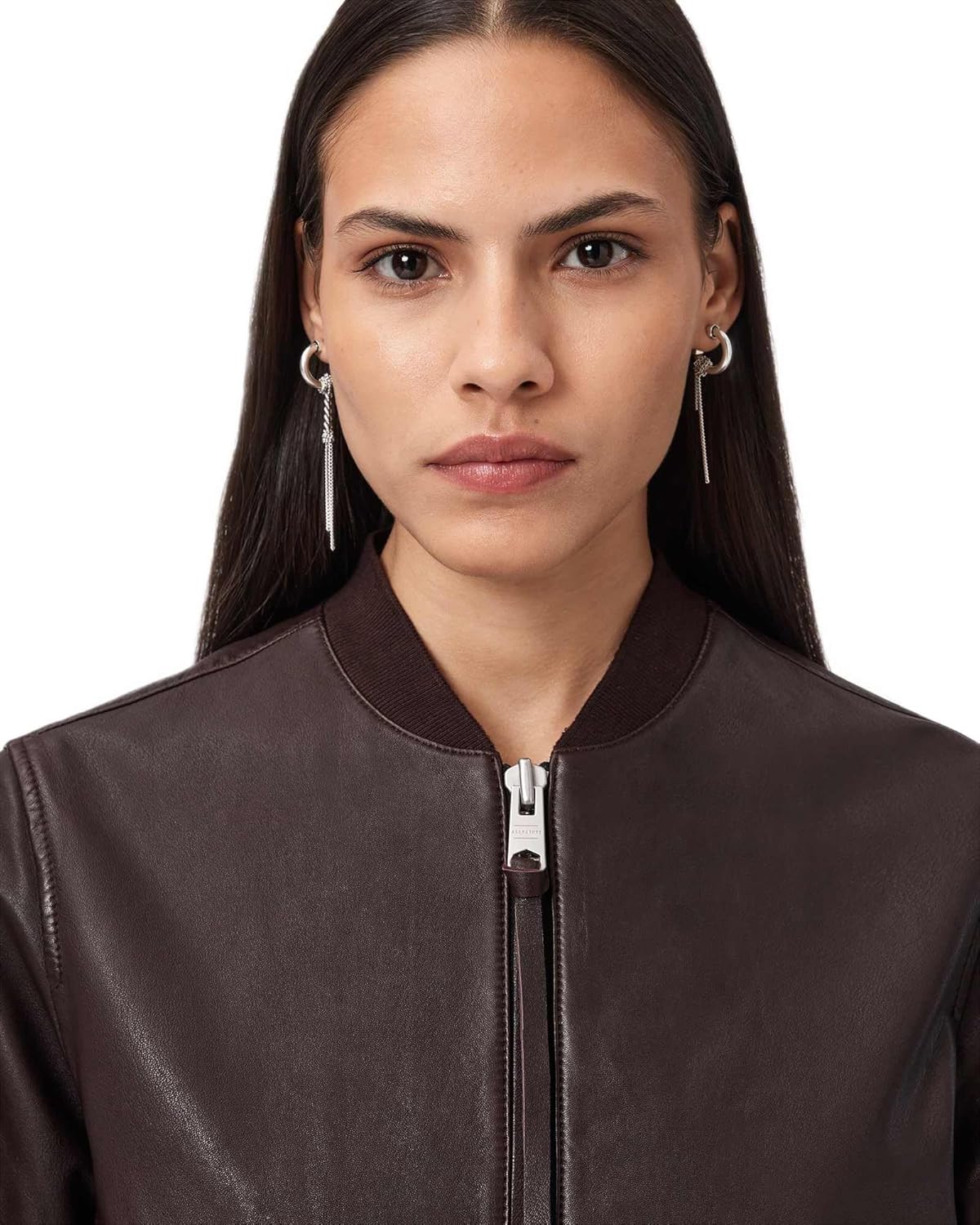 Thumbnail 4 de AllSaints Orten Bomber Jacket Veste en Cuir Femme