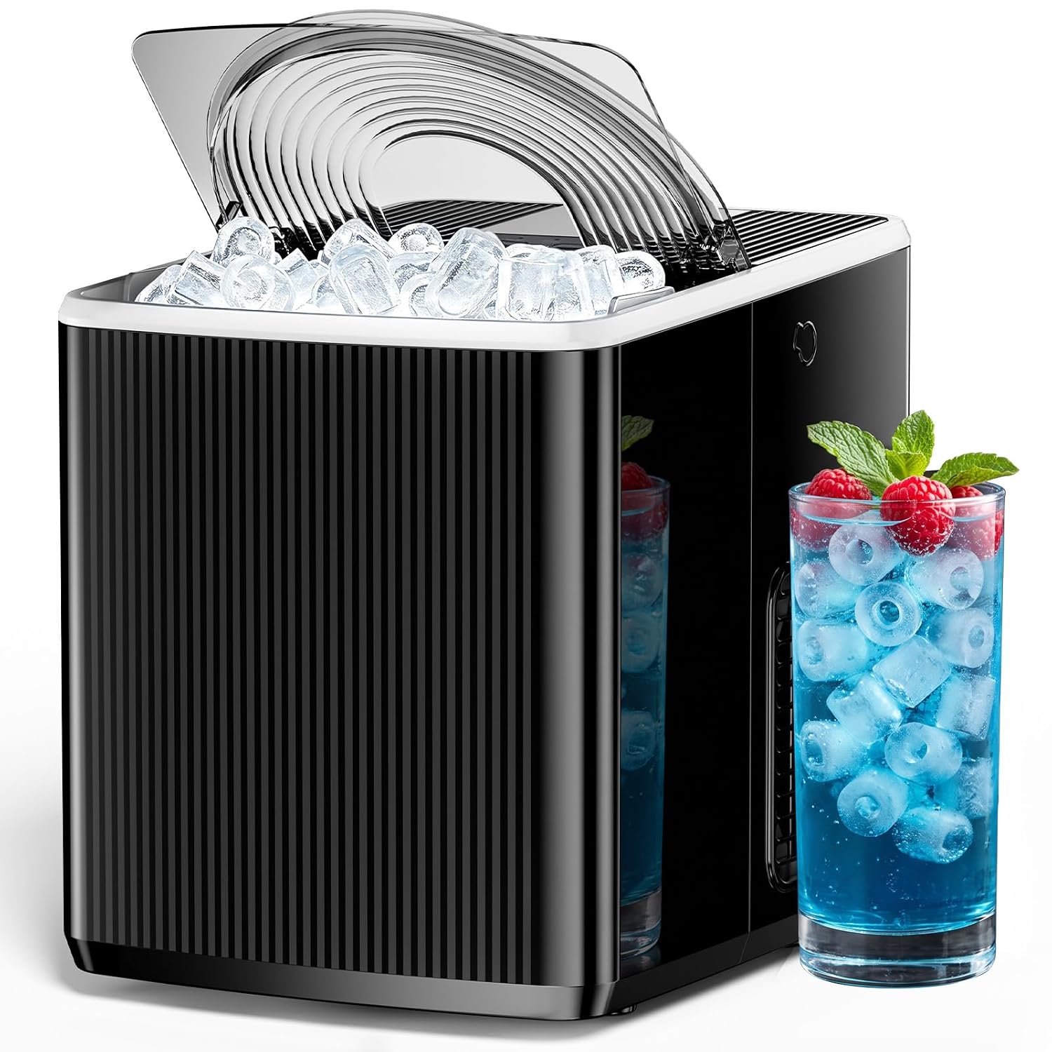Detalle de COWSAR HZB-12/X Countertop Ice Maker, 26 lb Daily Output, Two Ice Sizes