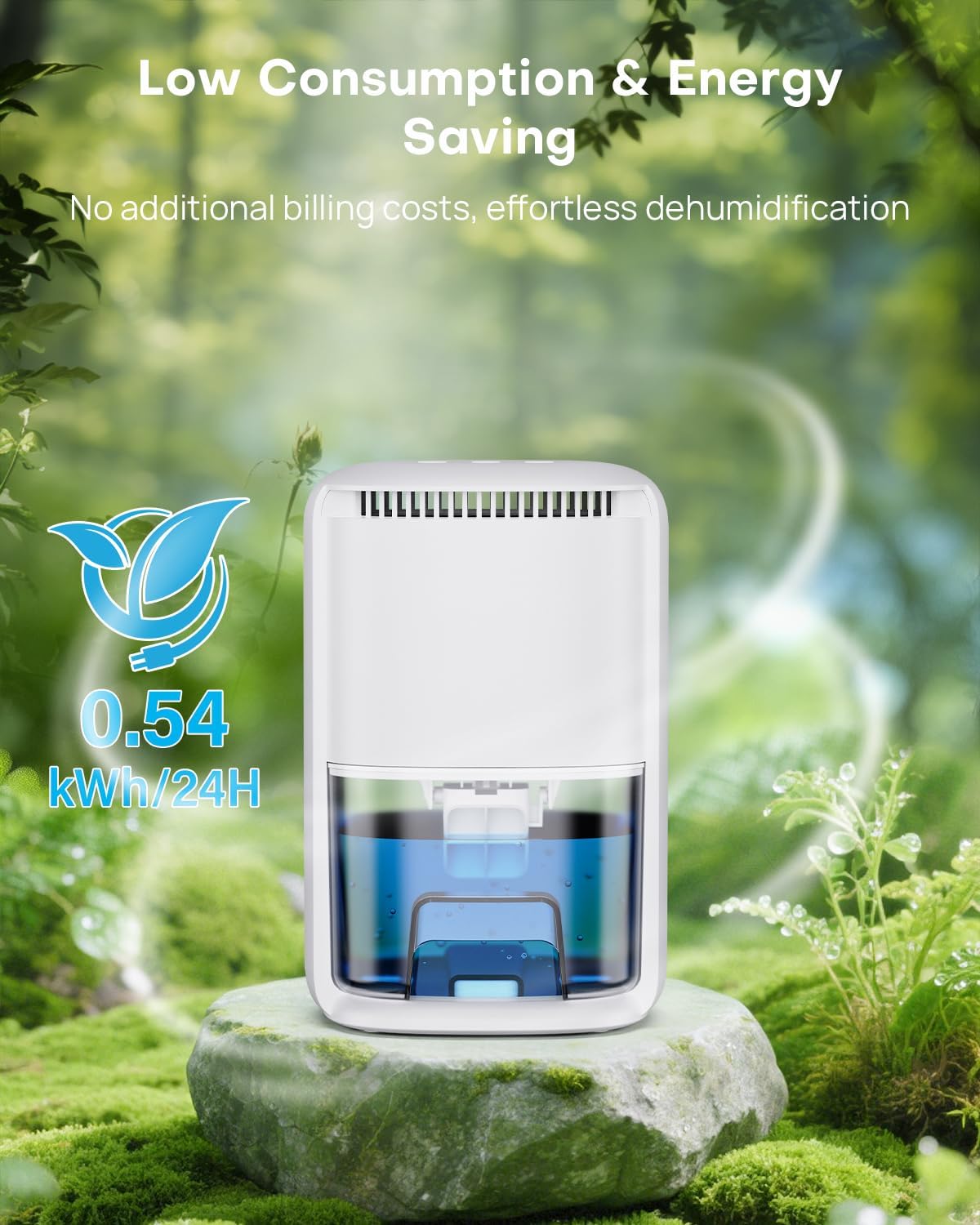 Thumbnail 5 de Portable Dehumidifier for Home (350ML/Day) with 3 Modes, Timer & 1200ML Tank