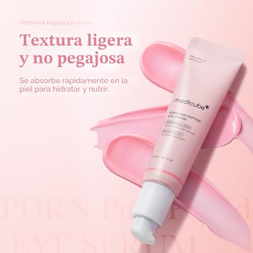 Detalle de medicube Salmon DNA PDRN Pink Peptide Eye Serum con niacinamida y retinol 99% – cuidado de ojos coreano