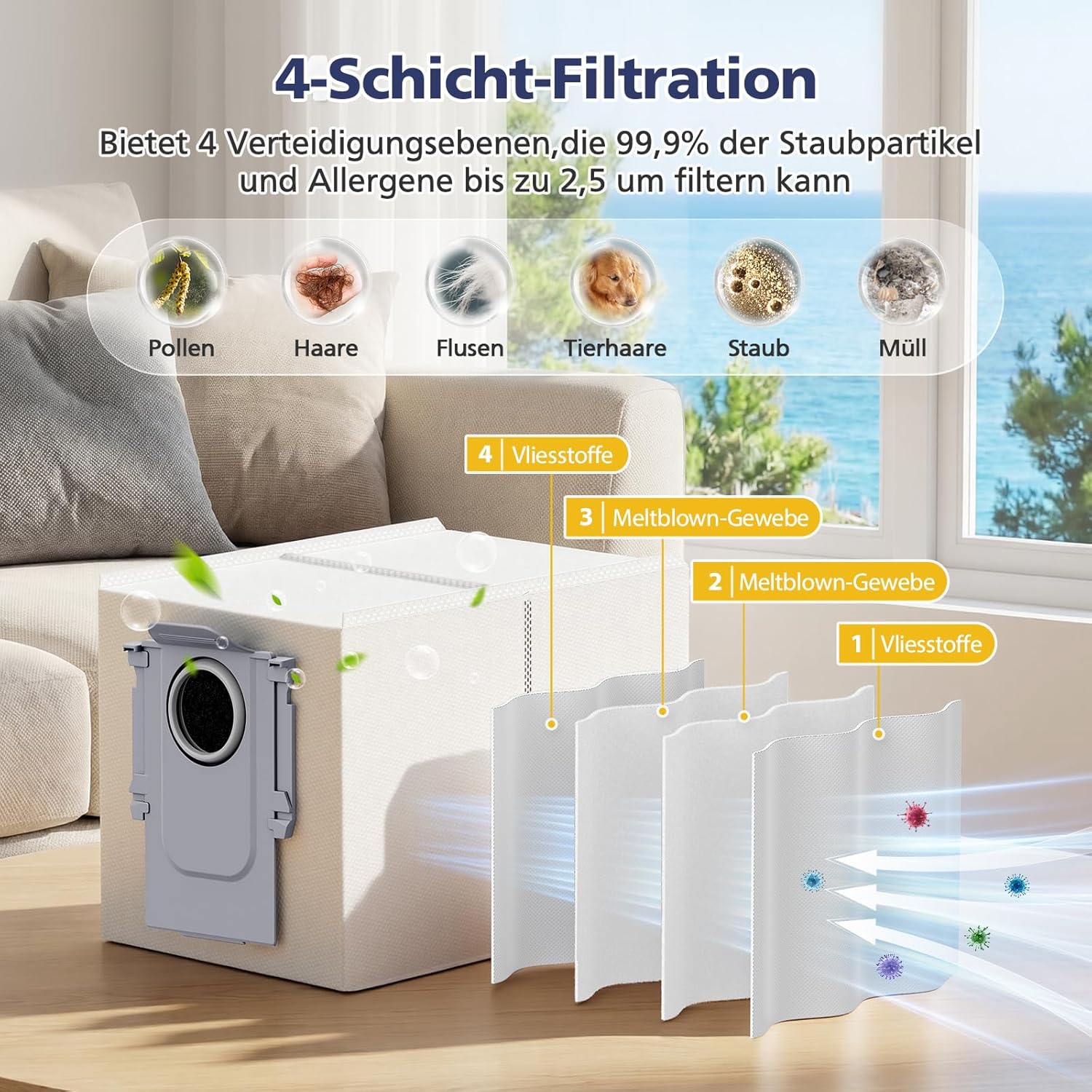 Thumbnail 3 de 26-teiliges QV 35A Zubehör-Set für Roborock QV 35A/QV 35S (inkl. Hauptbürste, Wischpads, HEPA-Filter, Seitenbürsten)