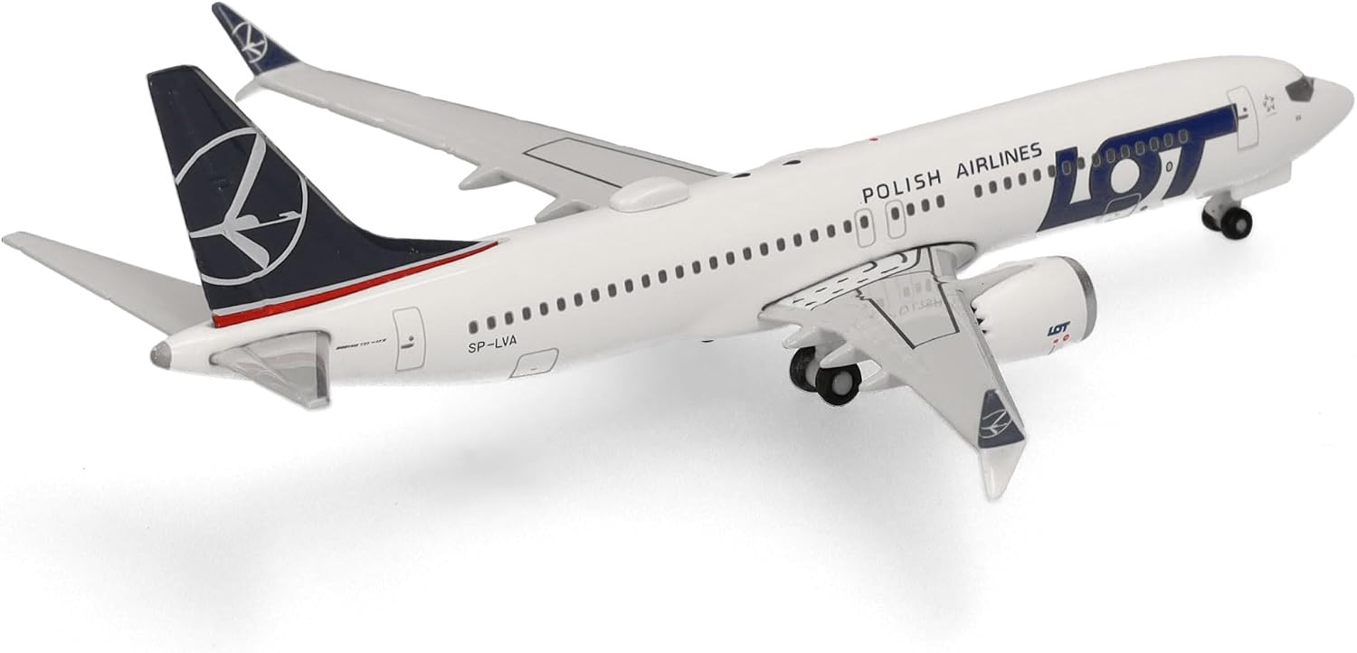 Detalle de Herpa 539098 Boeing 737 Max 8 LOT – metalowy model samolotu 1:500