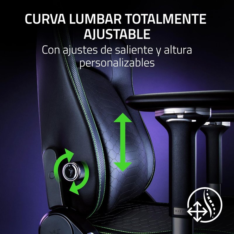Detalle de Razer Iskur V2 🪑 Silla Gaming Negra Ultracomfort