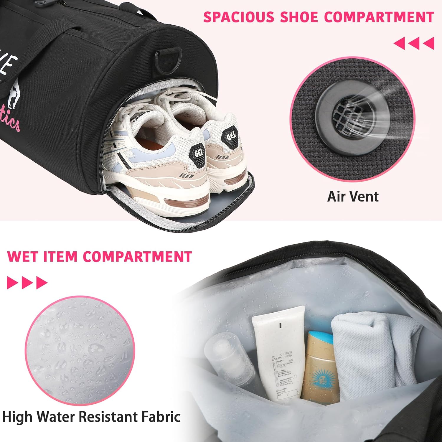 Detalle de Kilofly Live Love Gymnastics Girls Ballet Sports Duffel Bag