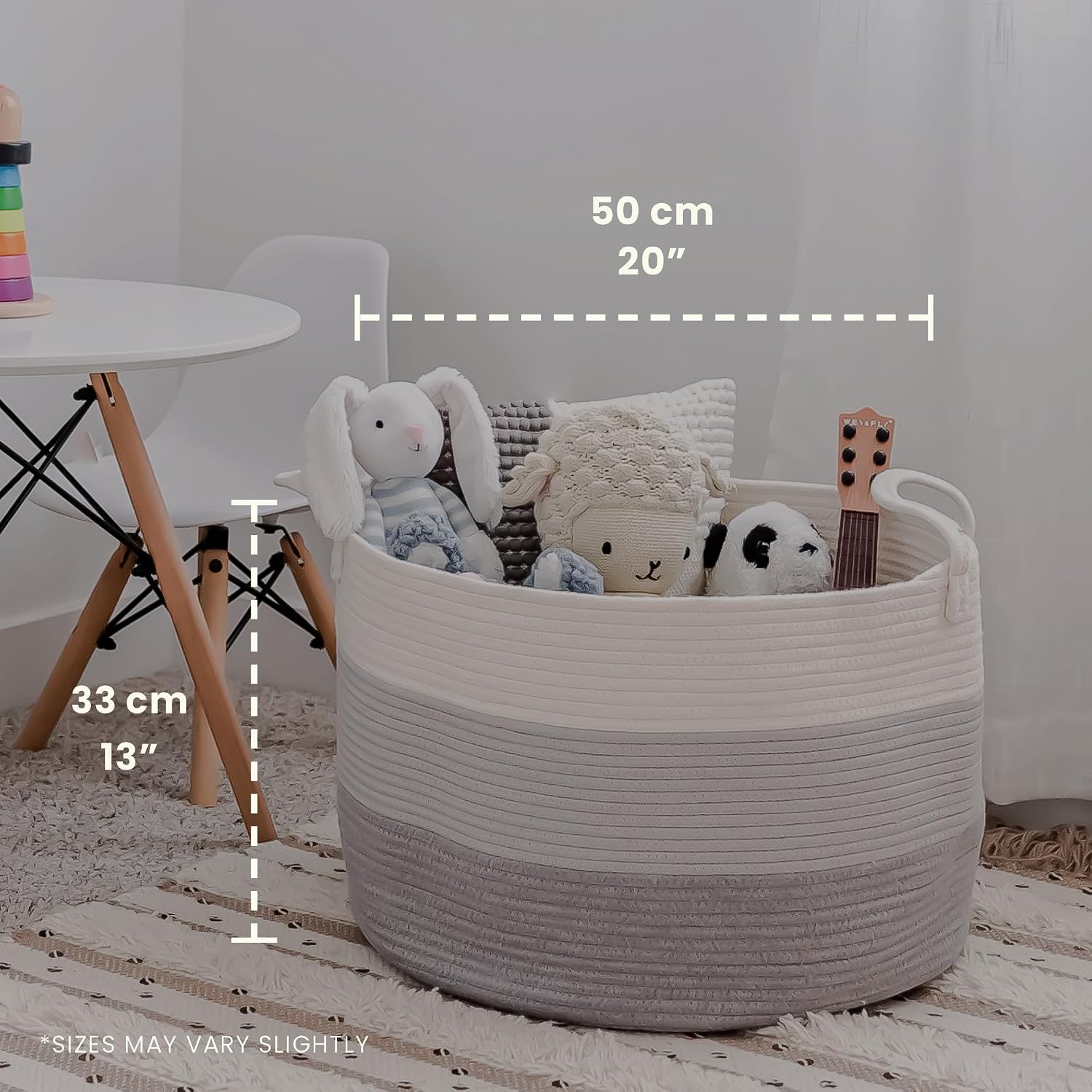 Detalle 2 de OrganiHaus Woven Storage Basket, 20 x 13 Inches