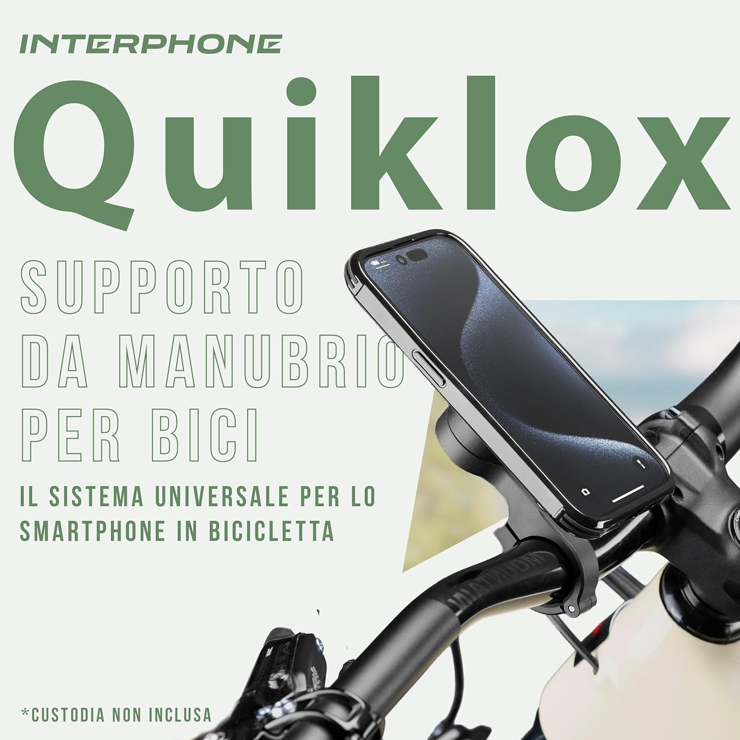 Thumbnail 1 de INTERPHONE QUIKLOX Porta Telefono per Bici – Supporto regolabile 22–31,8 mm con aggancio rapido