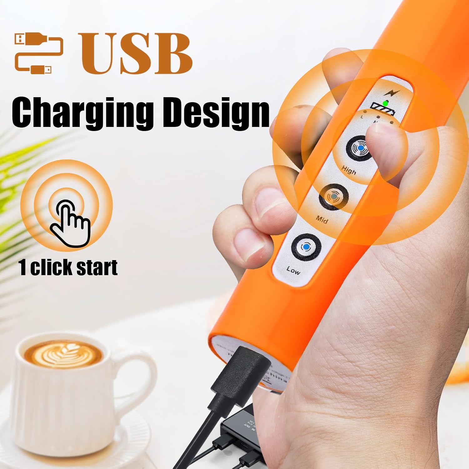 Detalle 2 de Nahida Handheld Milk Frother with 3 Heads