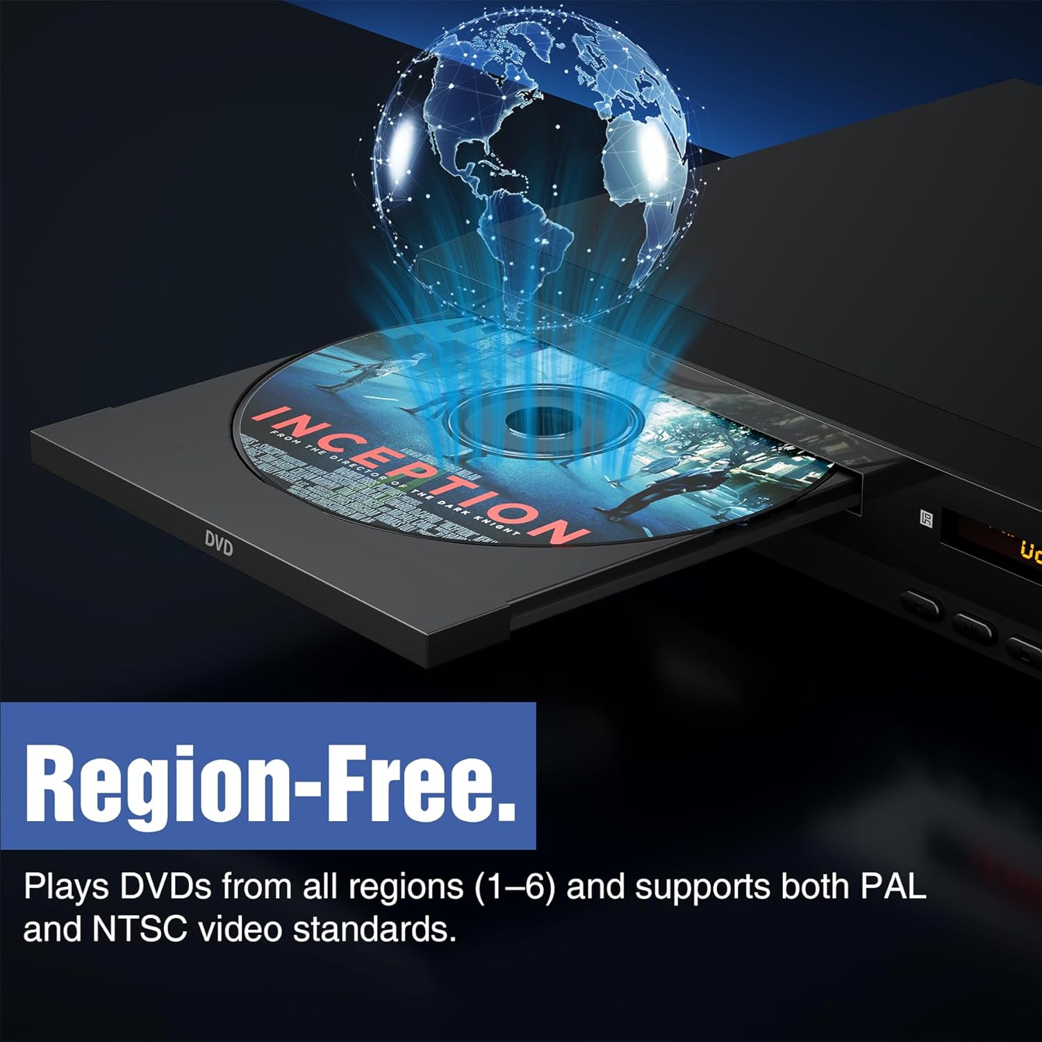 Thumbnail 2 de Nodrax FlexaPlay Region-Free HDMI DVD Player (1080p Upscaling, USB, Mini Compact Design)