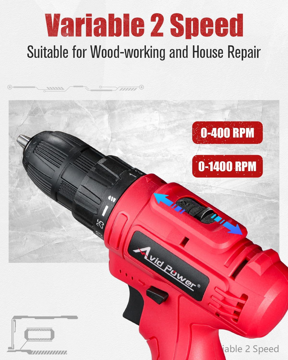 Detalle de AVID POWER Cordless Drill 12V