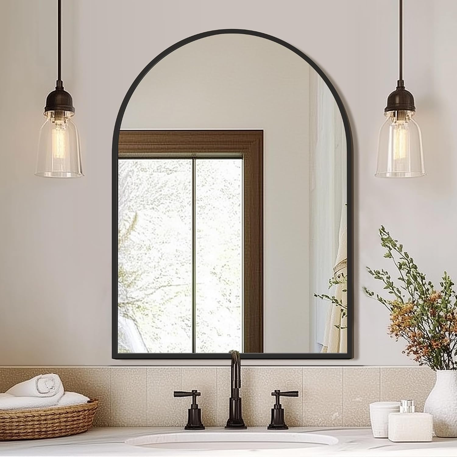 Detalle de FICTOR Arched Bathroom Mirror 30" x 40