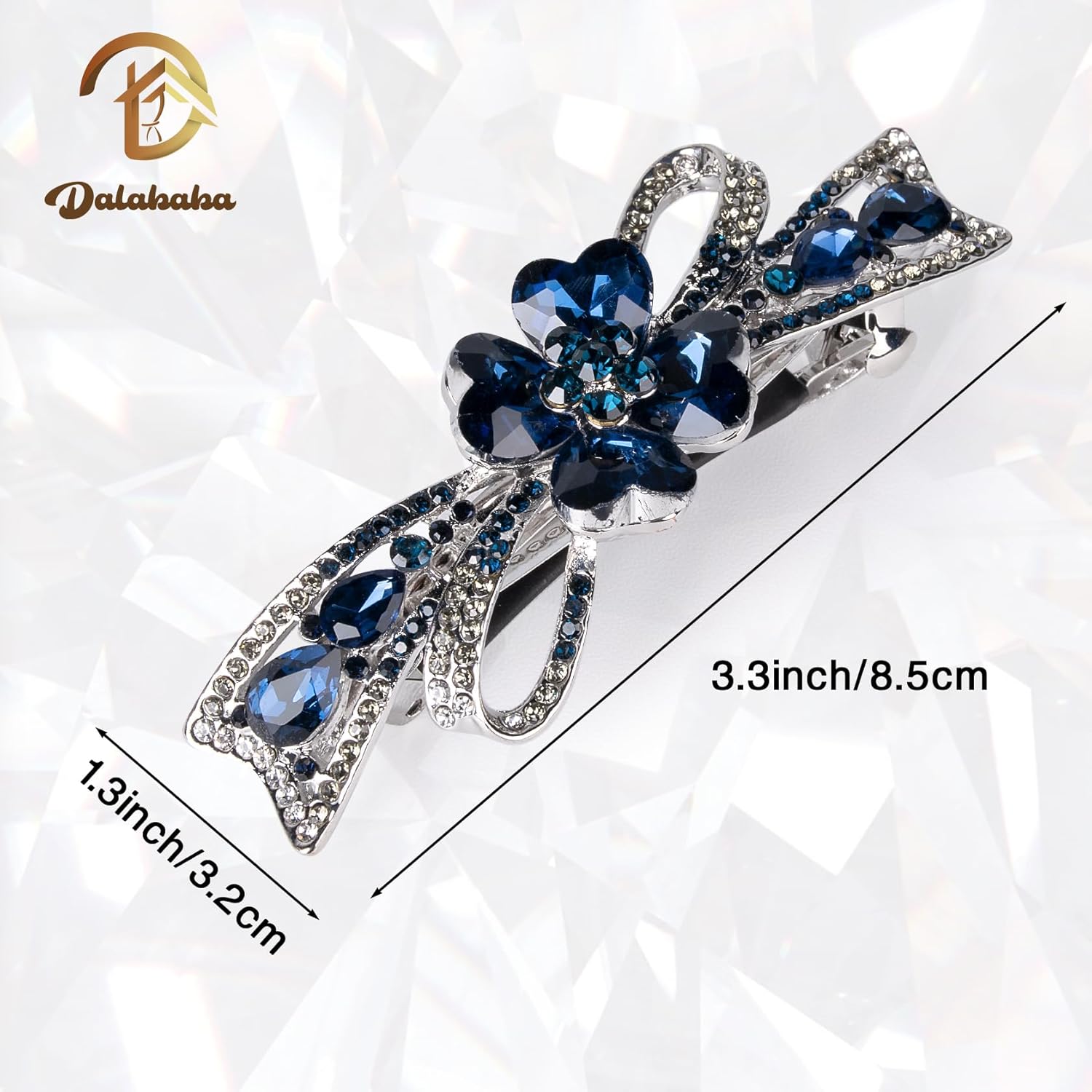 Thumbnail 1 de Dalababa Haarspange Blume Vintage Blau mit Strass – Zierclip für Damen, Frauen & Mädchen