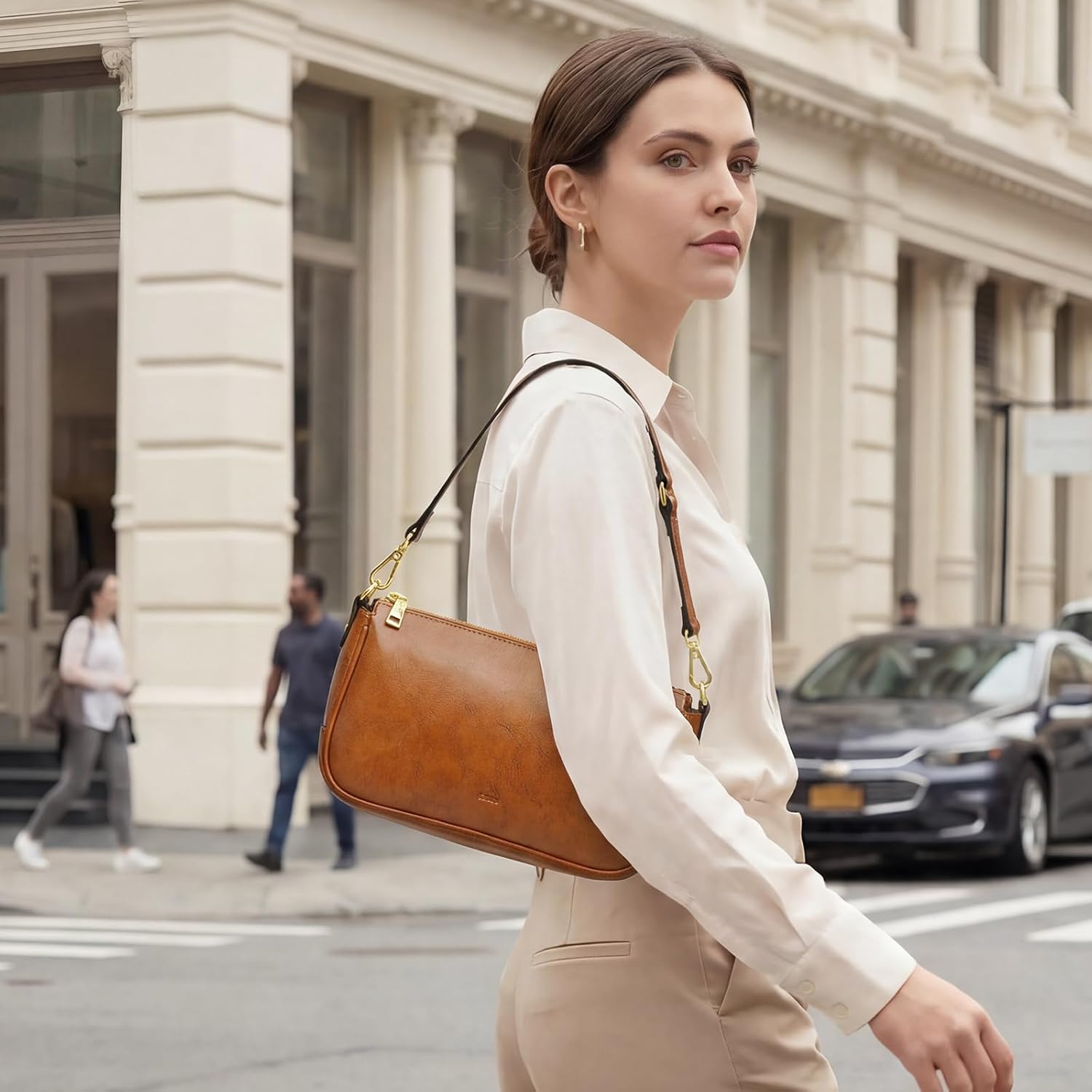 Detalle 2 de Kattee Tote Sacs à main — sac à bandoulière féminin, mini Hobo rétro en cuir vegan
