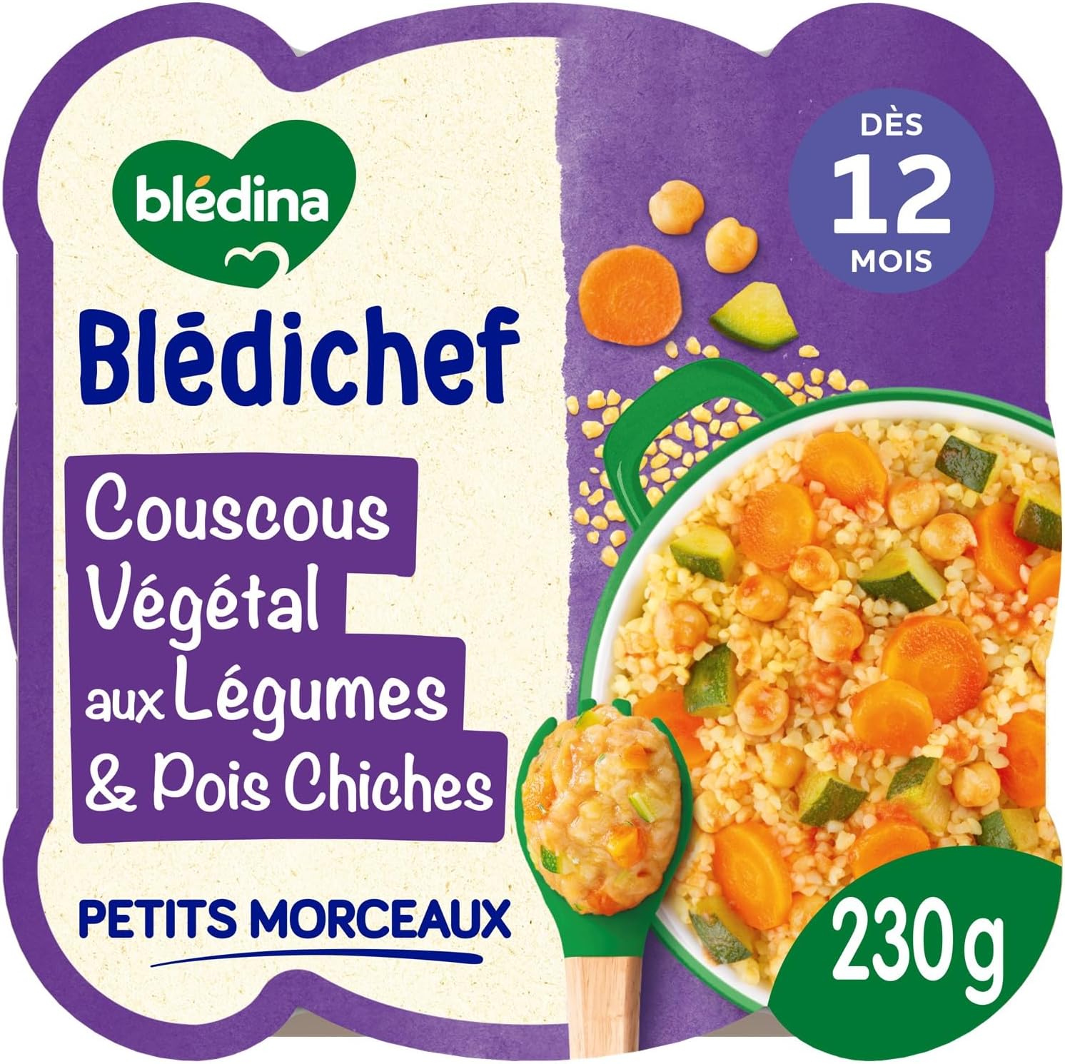 Detalle 2 de Blédina Blédichef Couscous végétal 12 mois 🥣