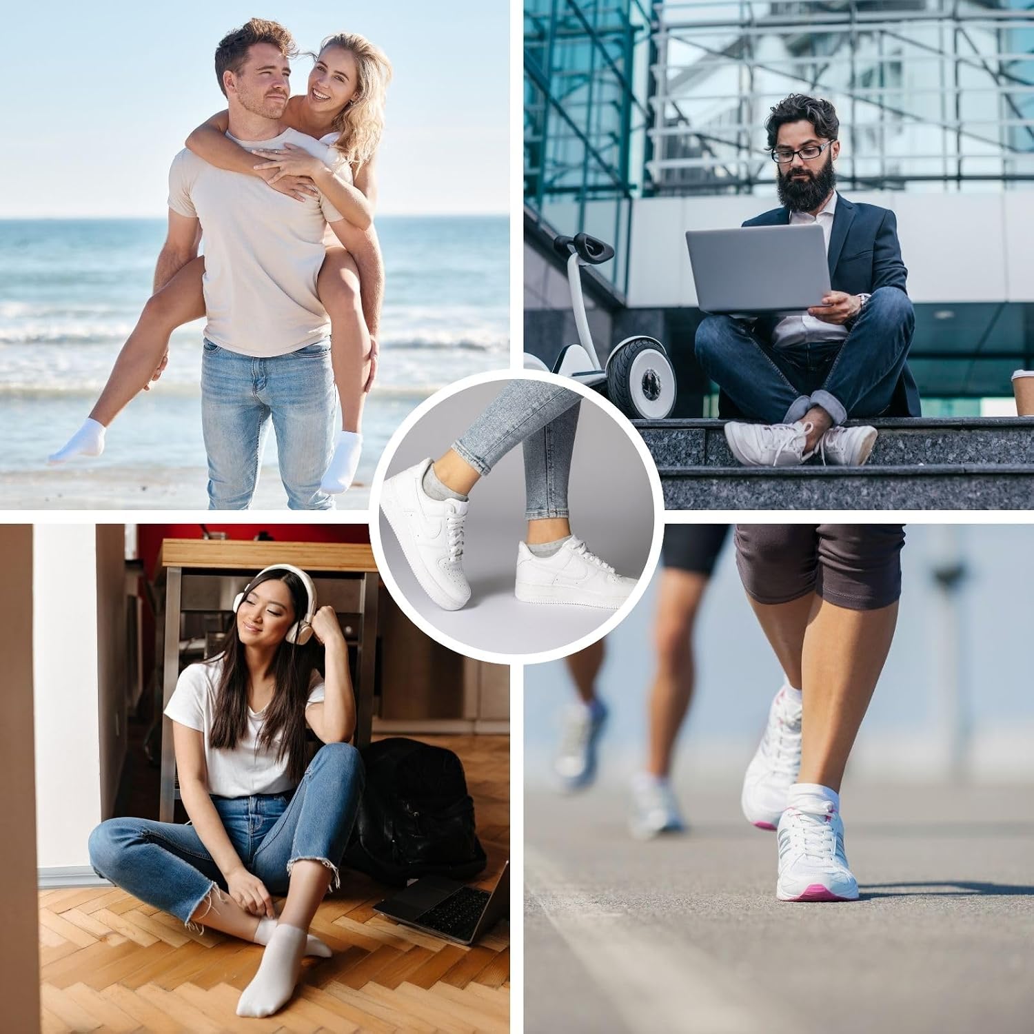 Detalle de sockenkauf24 10 paia calzini corti tipo sneaker uomo e donna in cotone traspiranti