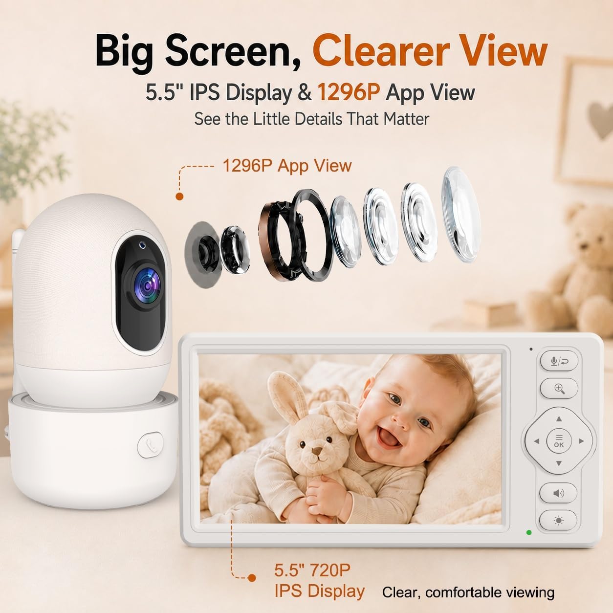 Thumbnail 2 de Blemil 5.5-Inch Wi-Fi Baby Monitor
