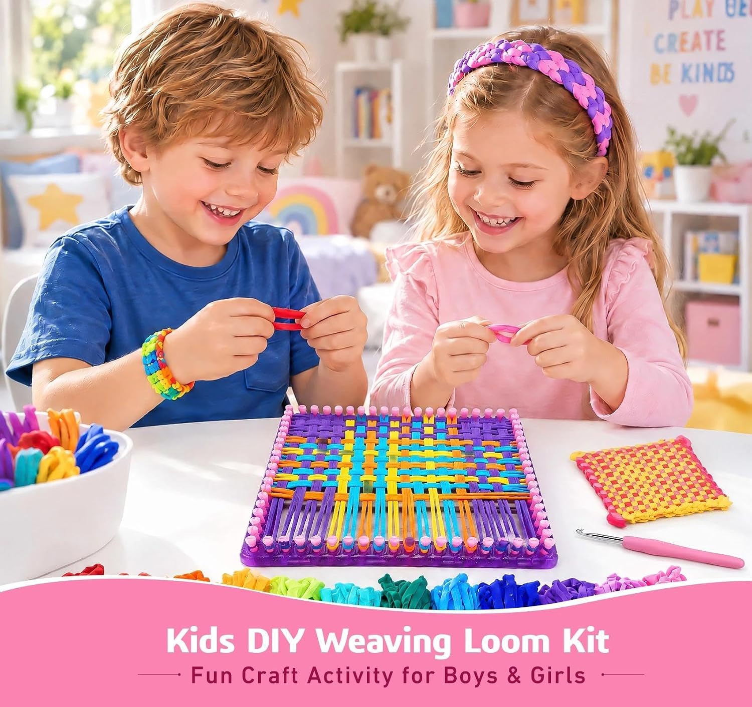 Detalle 2 de BLISSIQUEE Kids' Weaving Loom Kit, 12 Colors