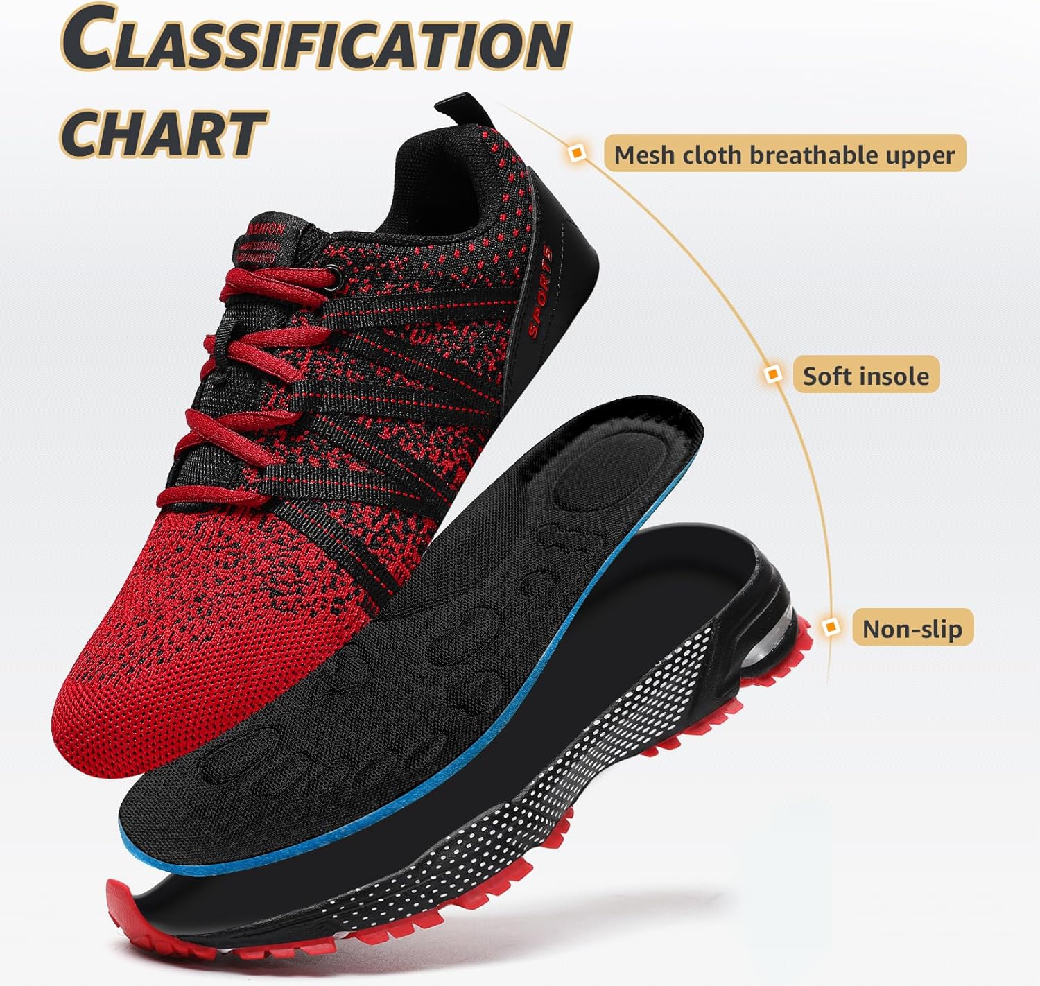Thumbnail 3 de ASHION Sneaker Herren Sportschuhe Laufschuhe Leichtgewichts Atmungsaktiv – vielseitig einsetzbar