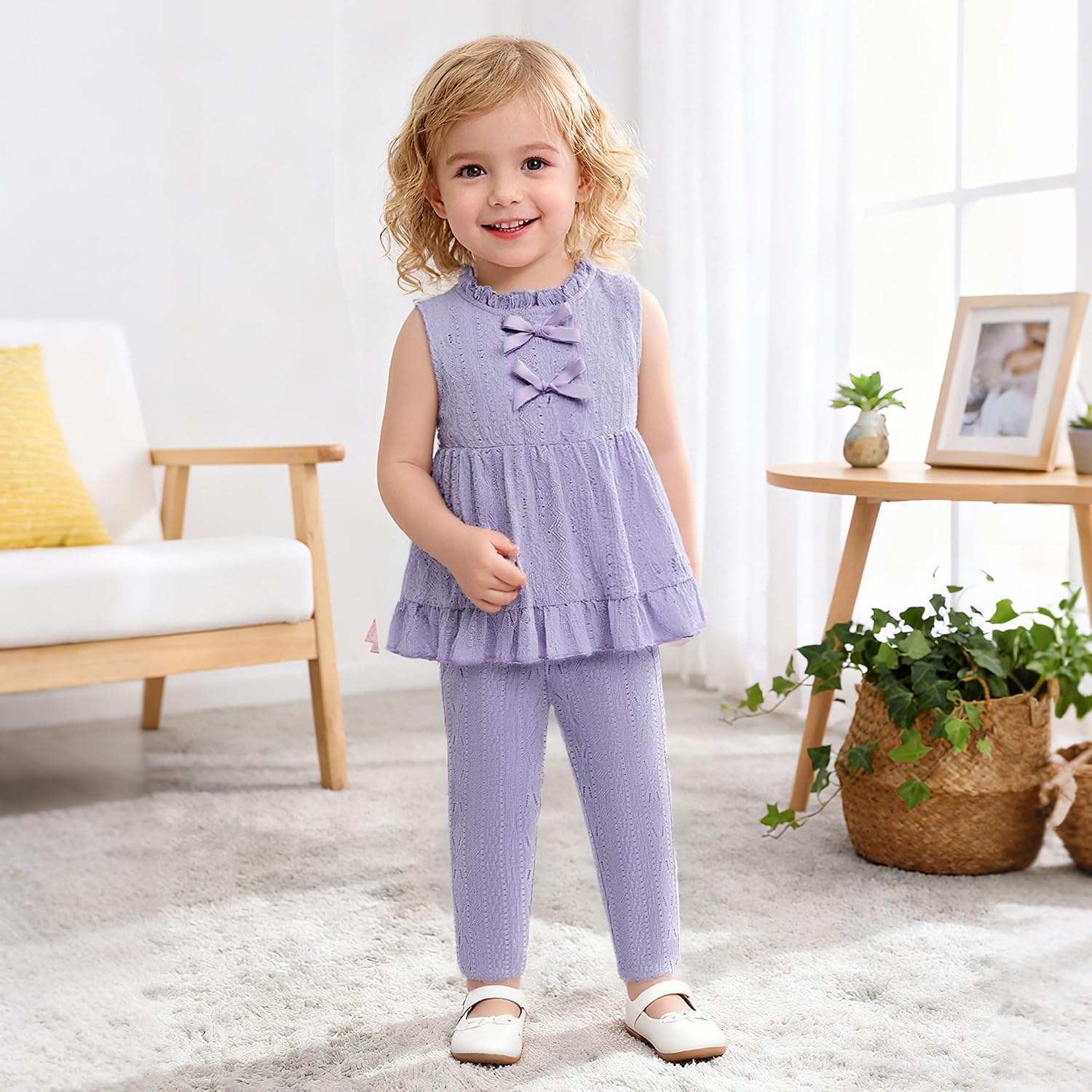 Detalle de Latnnut Toddler Girls Outfit, 2-Piece Set