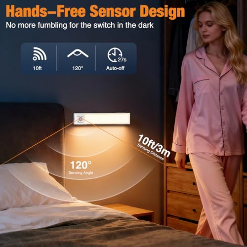 Detalle 2 de Slochi Rechargeable Under Cabinet Kitchen Lights (3 Color, Dimmable, 3 Modes) – 20cm, 3 Pack