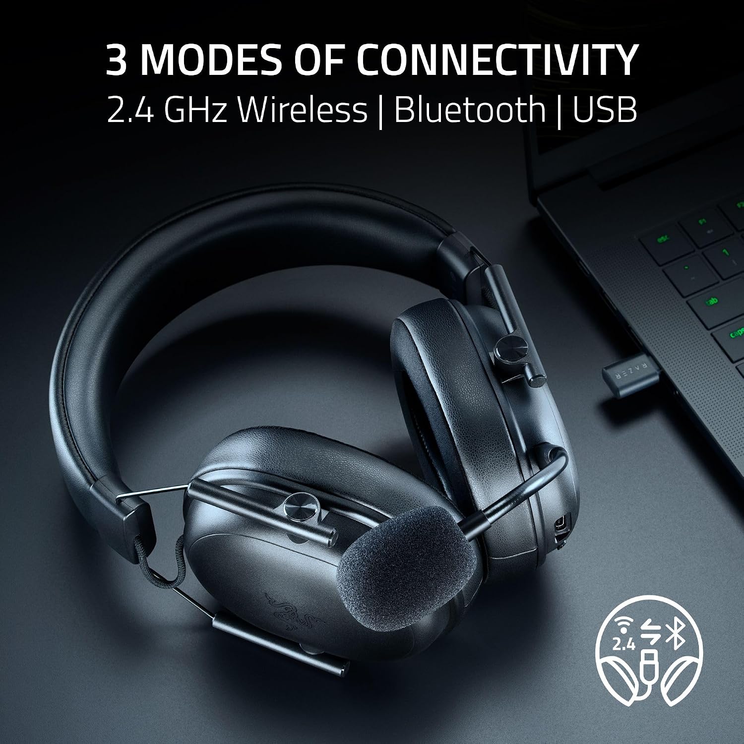 Detalle de Razer BlackShark V3 X HyperSpeed Wireless PC Gaming Headset (Black)