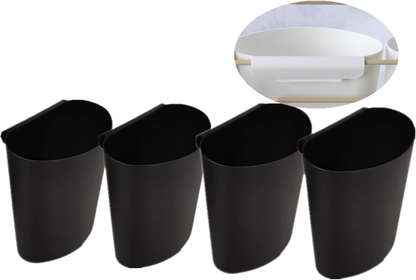 Detalle 2 de 4Pcs Hanging Cup Holder: Space-Saving Wall Organisers for Kitchen, Office and Garden (White)