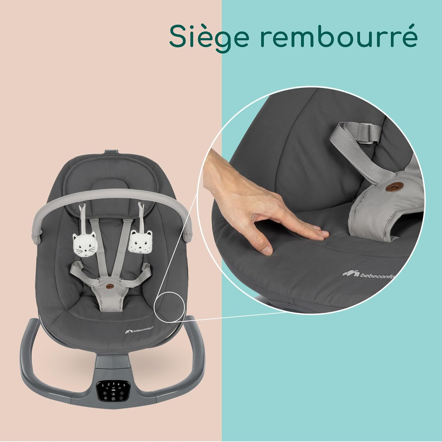 Thumbnail 5 de Bebeconfort Jolana : balancelle bébé électrique 0–6 mois (9 kg) avec détection de mouvement et 12 chansons