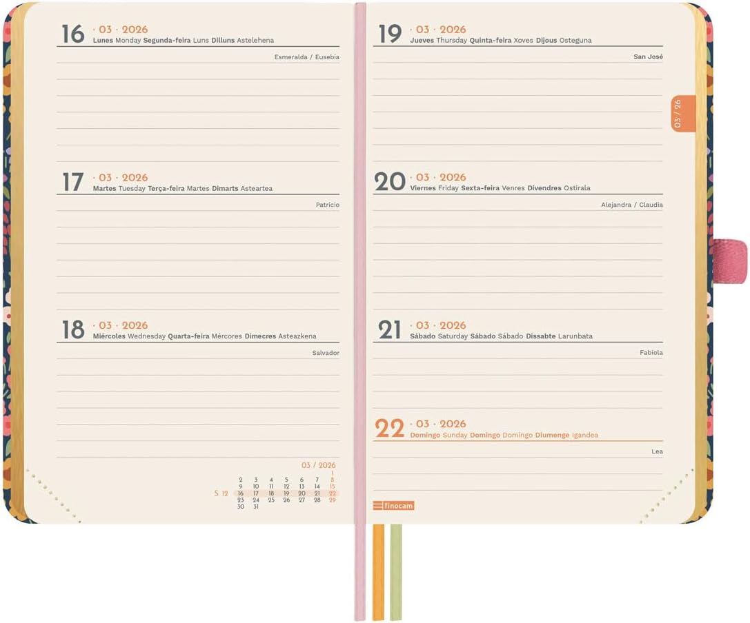 Thumbnail 3 de Finocam Agenda 2026 Semana Vista Horizontal 12 meses