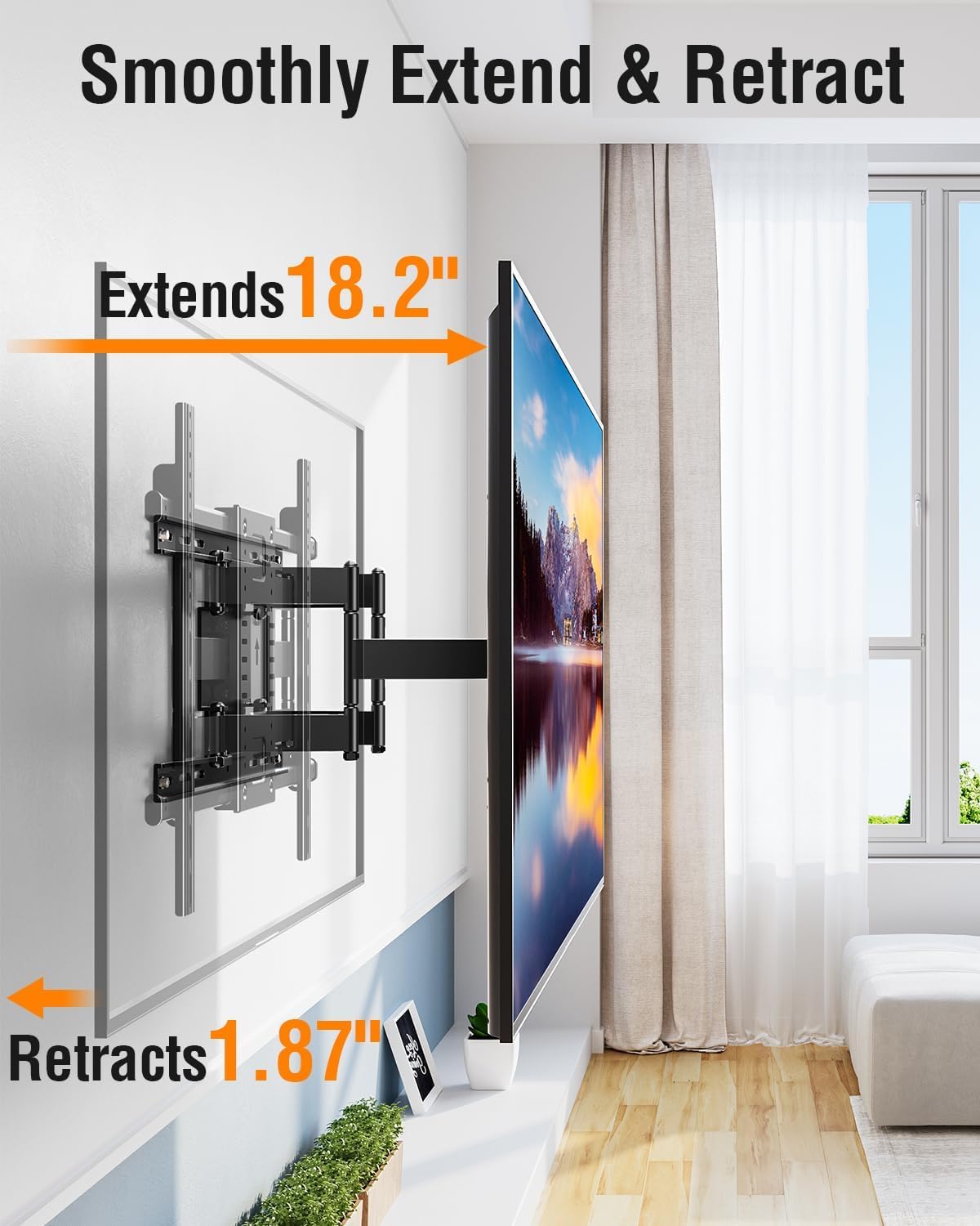 Detalle 2 de ELIVED Heavy Duty Full Motion TV Wall Mount (50–110 inch, up to 250 lbs, VESA up to 800x600mm)