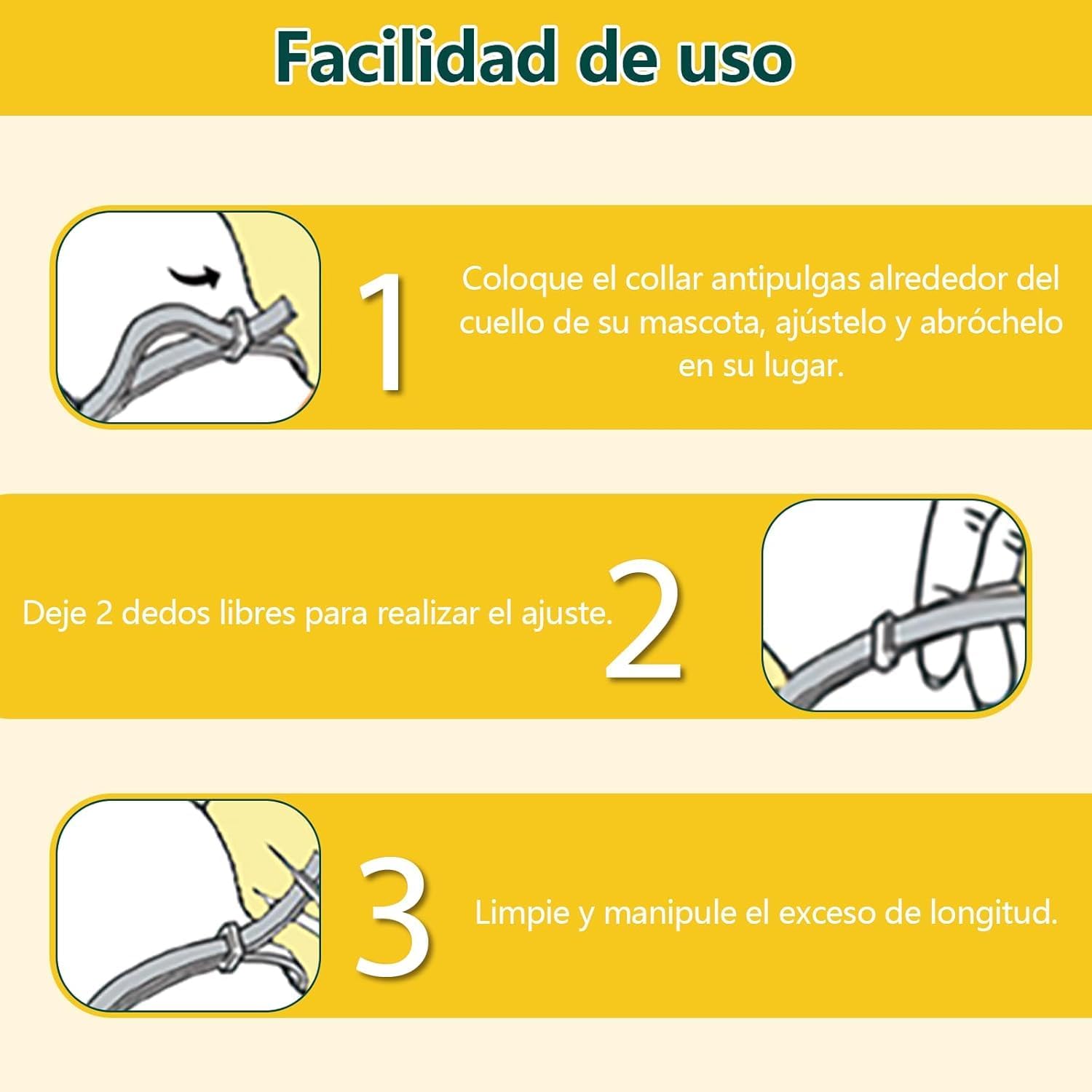 Detalle de Collar Antiparasitario para Perros Asticers (65 cm) – Protección de pulgas y garrapatas hasta 24 meses