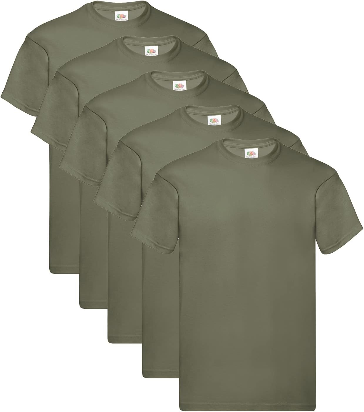 Detalle 2 de Fruit of The Loom Iconic Tee, Lightweight Ringspun 5 Pack – T-Shirt Uomo Bianco (White 30) XL