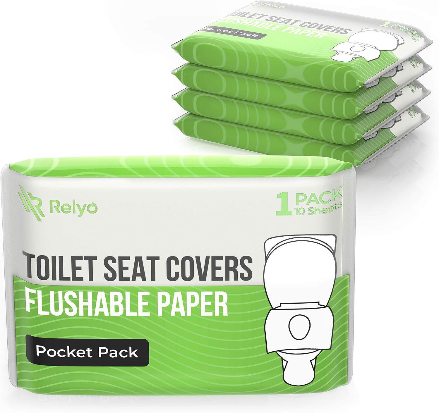 Detalle de Relyo Toilet Seat Cover Paper Flushable (50 Pack) – XL, Biodegradable & Travel-Ready