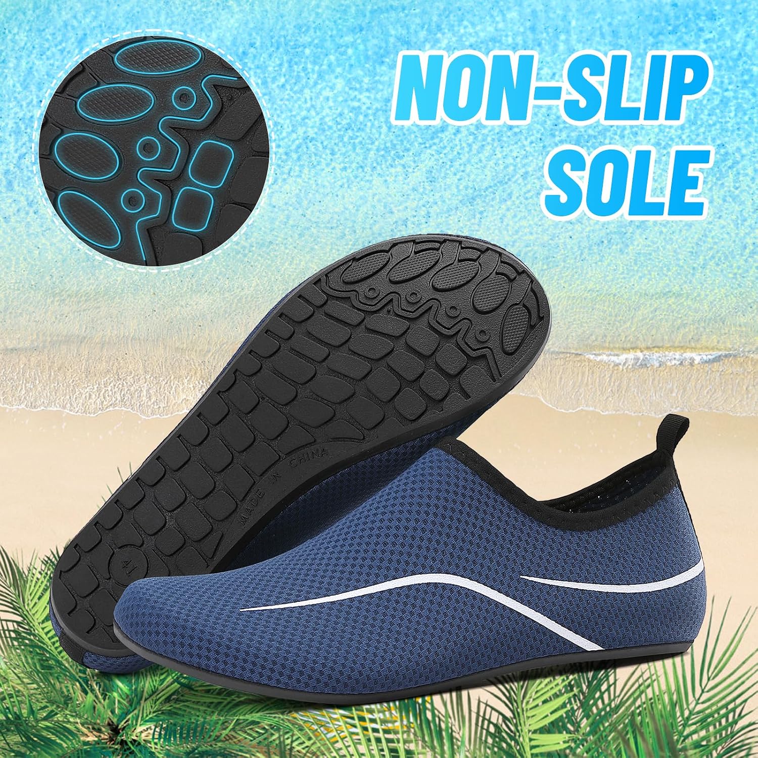 Detalle 1 de sportvibe Beach Water Shoes for Men & Women – breathable quick-dry aqua footwear for pool, surf and yoga