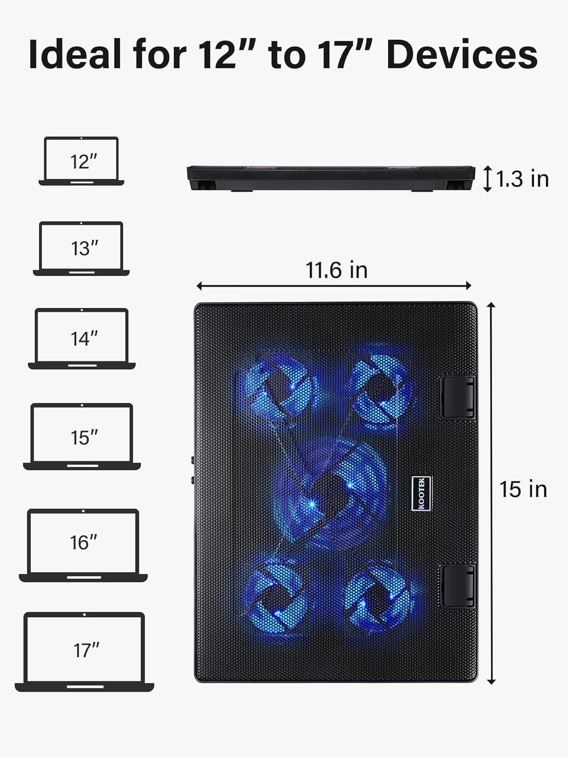 Thumbnail 6 de Kootek Laptop Cooling Pad 5 Fans