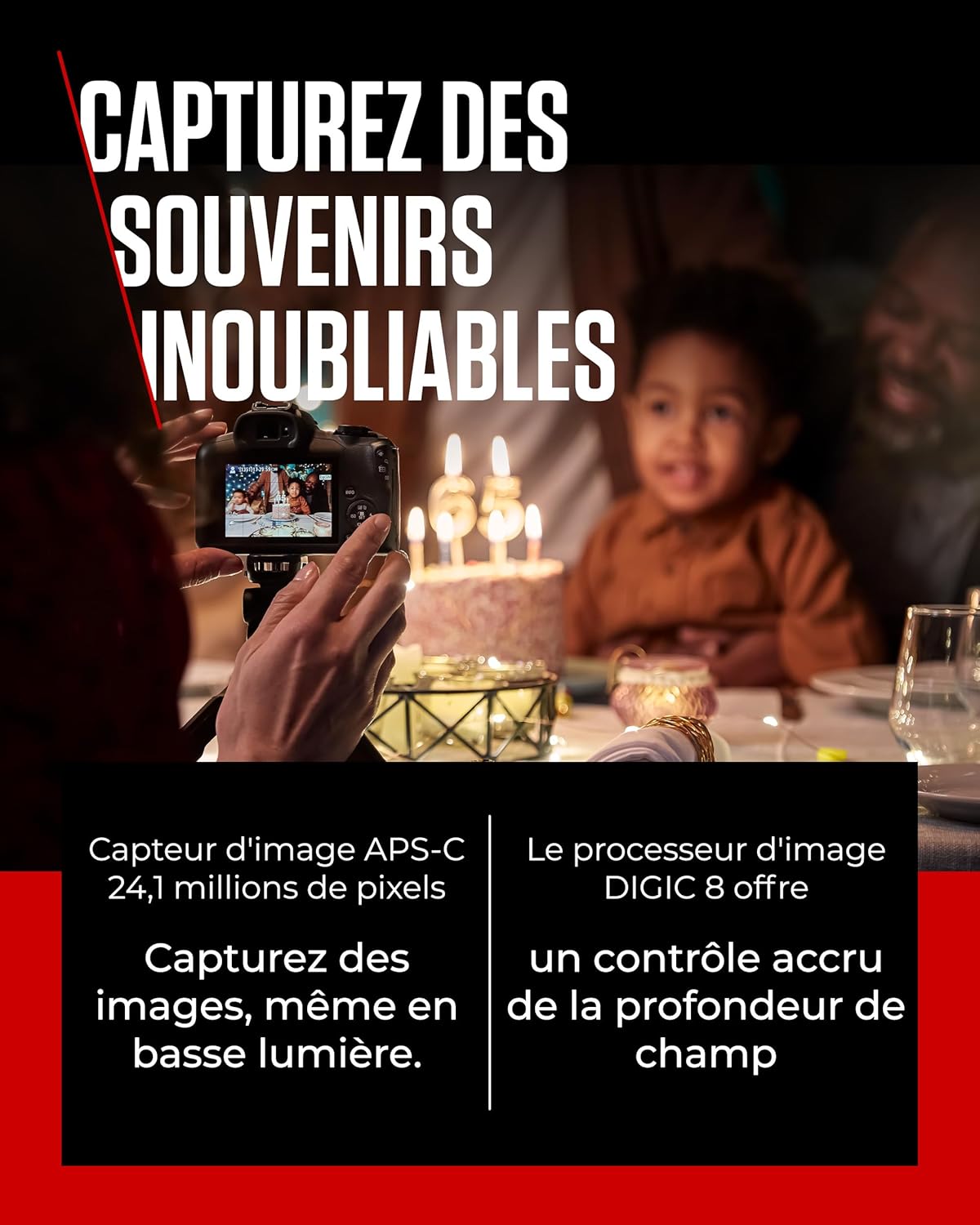 Thumbnail 2 de Canon EOS R100 — Appareil photo hybride compact à capteur APS-C stabilisé (24 MP) et 4K