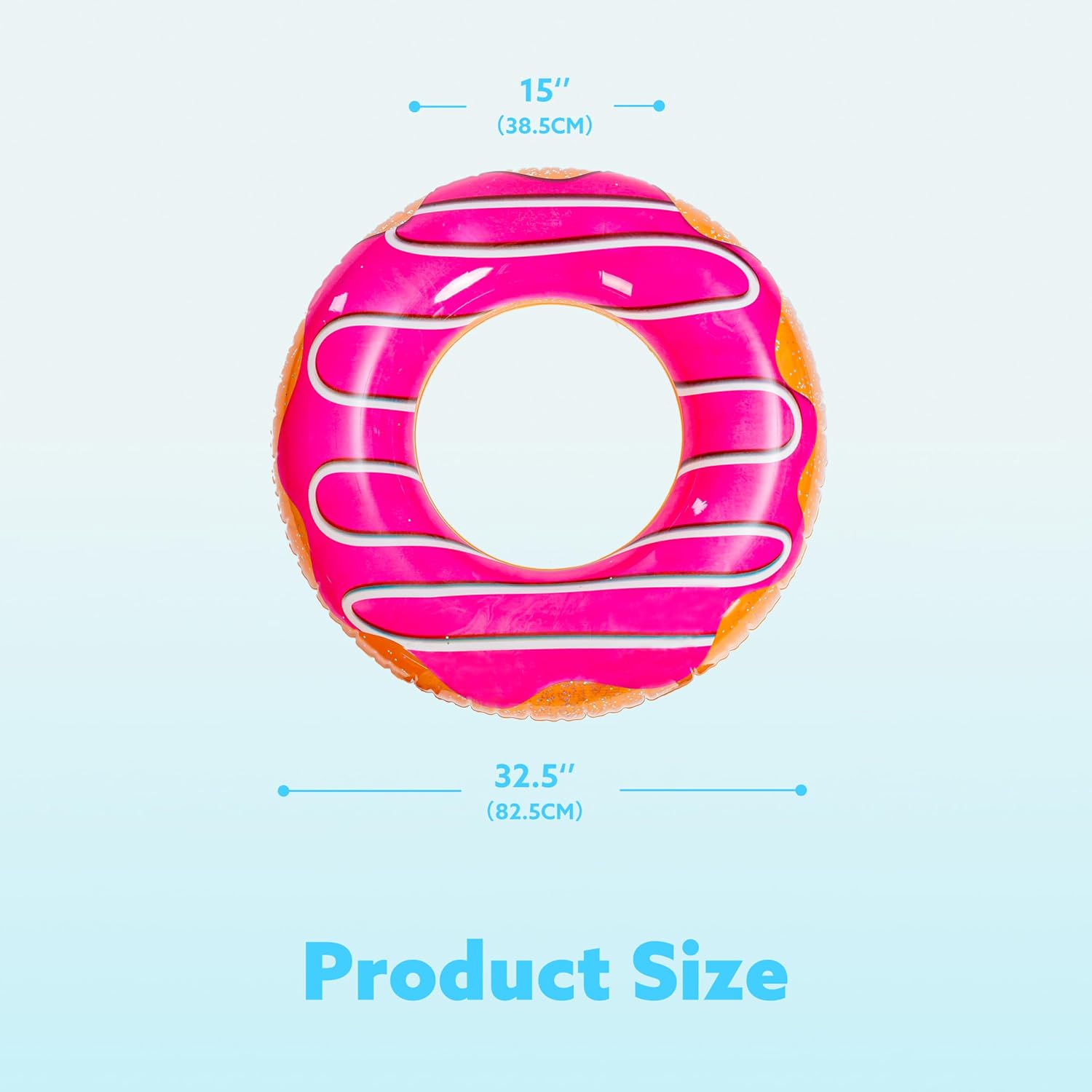 Thumbnail 5 de JOYIN 3er-Set aufblasbare Schwimmringe mit Glitzer (32,5" / 82,55 cm) – Donut-Design für Pool, Strand und Party