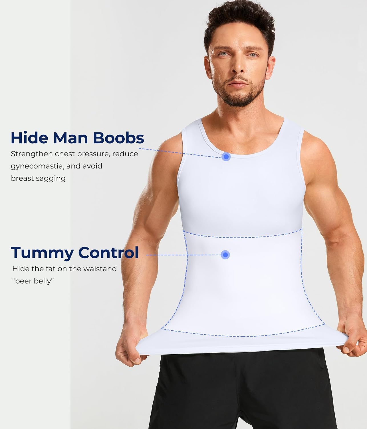 Detalle de Junlan Men Compression Shirt Vest 2 Pack