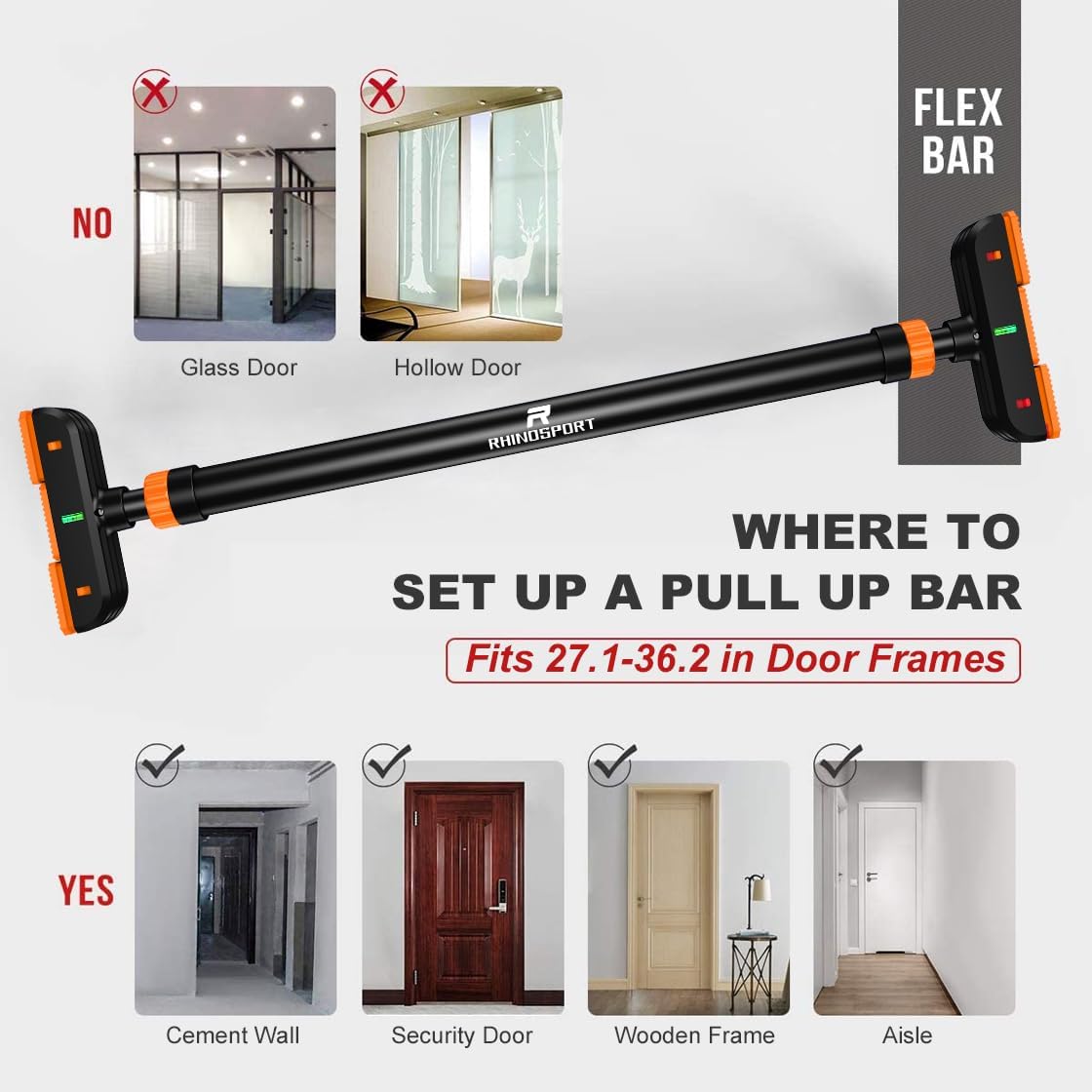 Thumbnail 5 de RHINOSPORT Door Pull Up Bar for Doorway