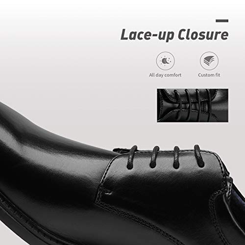 Detalle 2 de Bruno Marc Downing-02: Zapatos Oxford de vestir para hombre, color negro, talla 42