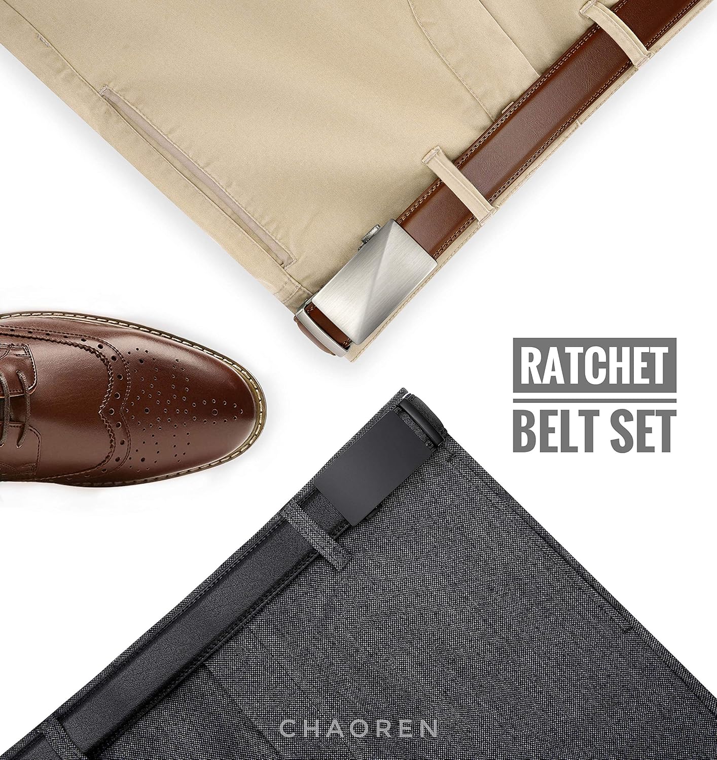 Thumbnail 1 de CHAOREN Leather Ratchet Belt 35mm 👔