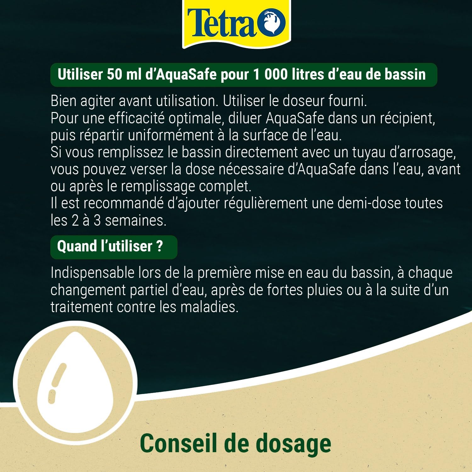Thumbnail 4 de Tetra Pond AquaSafe, conditionneur d’eau pour bassin (250 ml) — adapte l’eau du robinet à la vie des poissons