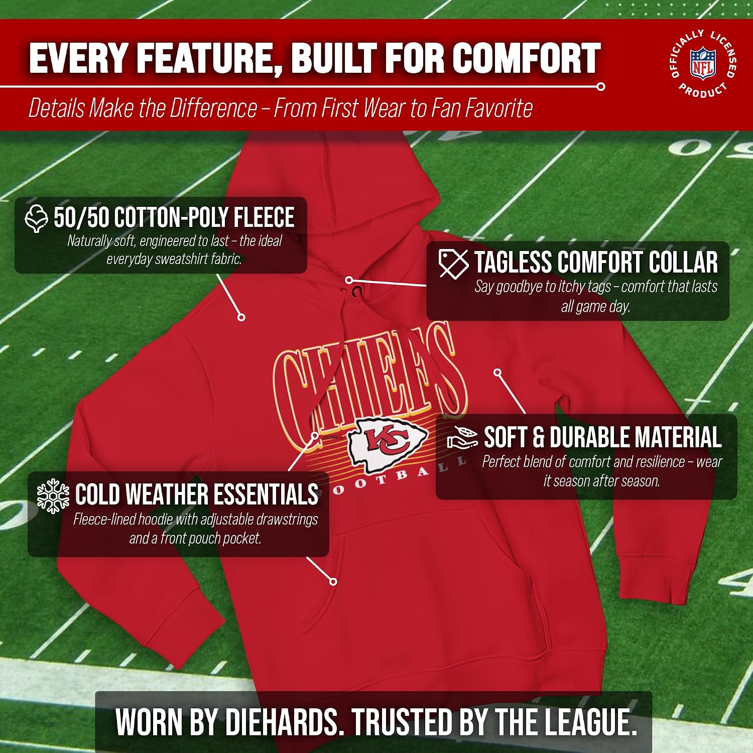 Detalle de Team Fan Apparel NFL Fleece Hoodie Cotton Blend