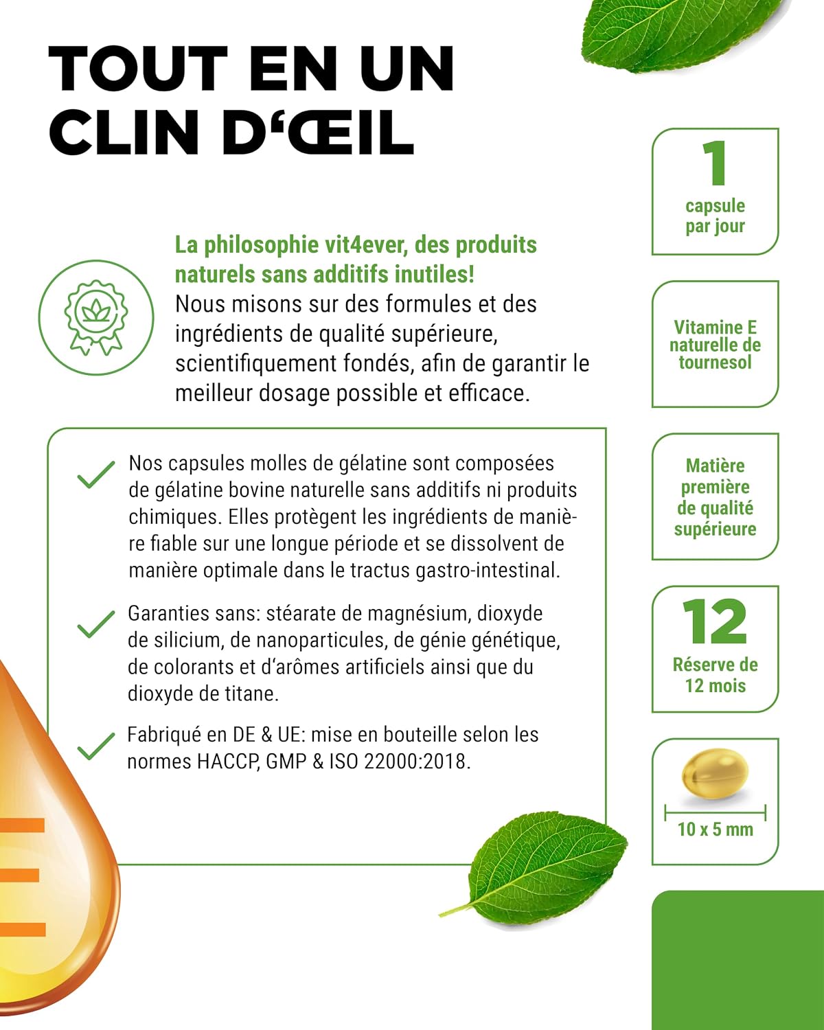 Detalle 2 de Vit4ever Vitamine E naturelle 400 U.I. – 365 capsules softgel
