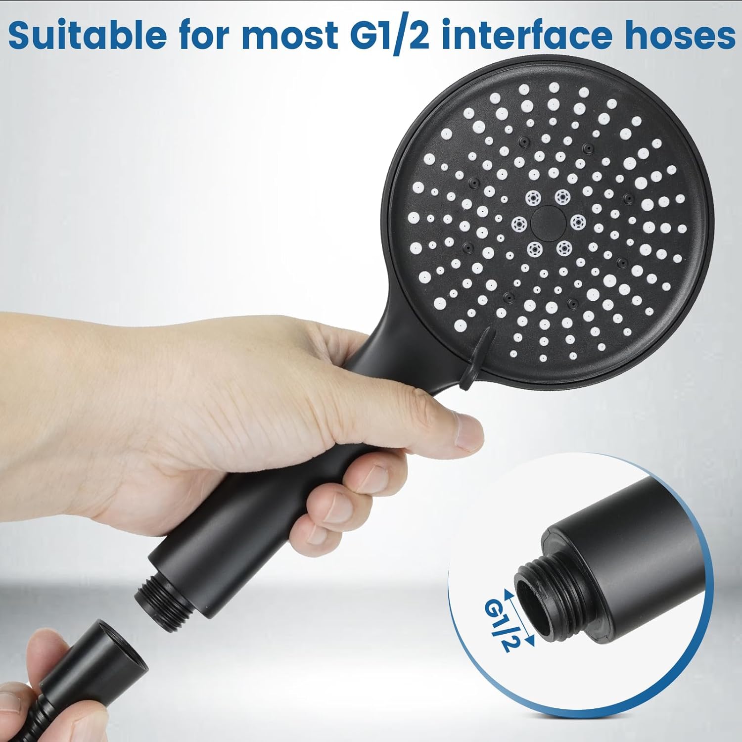 Thumbnail 3 de AIXMEET Shower Head with 1.5m Hose, 6 Spray Modes – High Pressure, Water-Saving Handheld Shower for Home, Gym and Family Use
