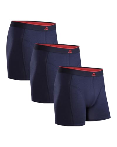 Detalle de Danish Endurance calzoncillos tipo boxer de bambú para hombre (3 pack) Azul marino, con o sin bragueta
