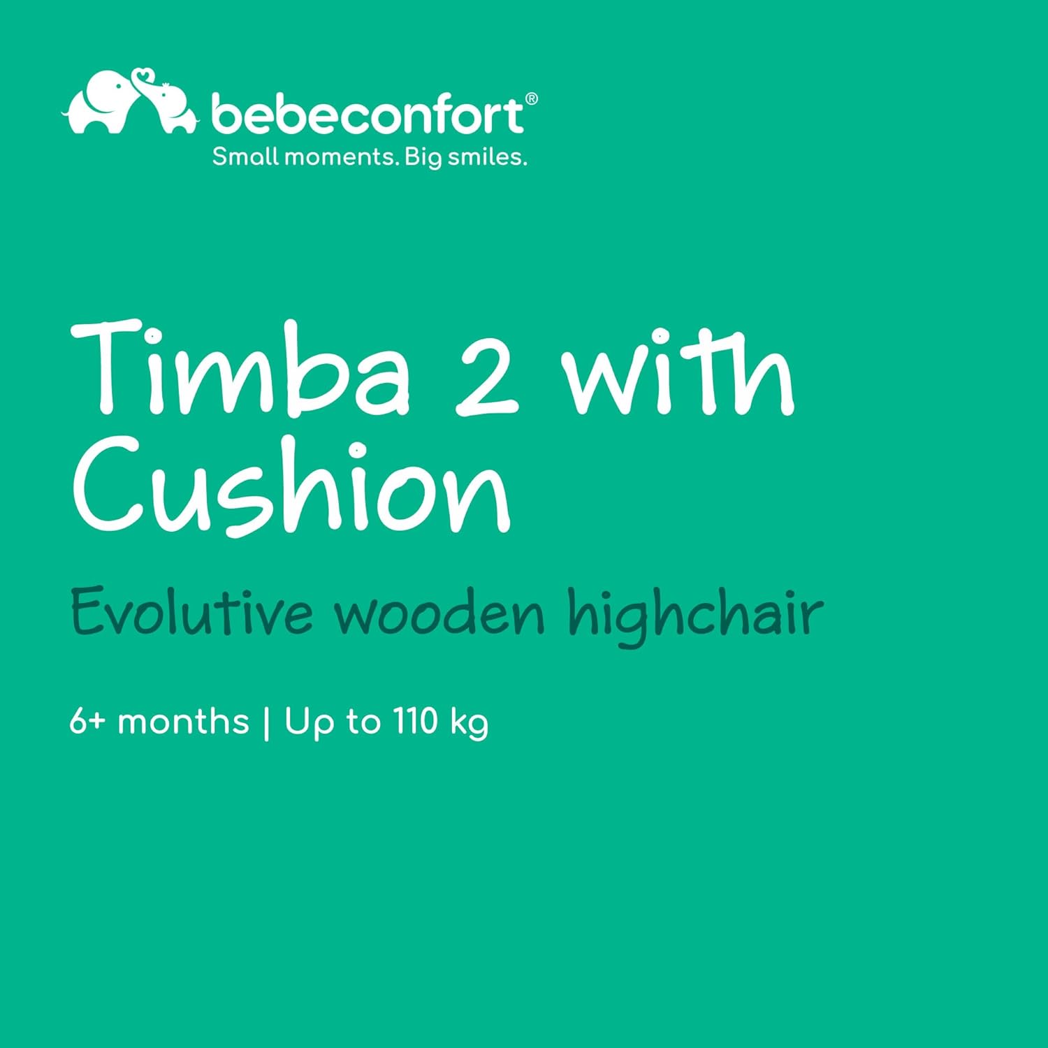 Detalle de Bebeconfort Timba 2 with Cushion: Evolutive wooden high chair for 6 months to 110 kg