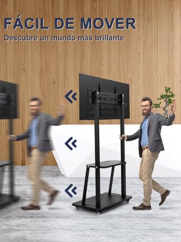 Detalle de Soporte de TV con Ruedas, Ajustable, Hasta 75"