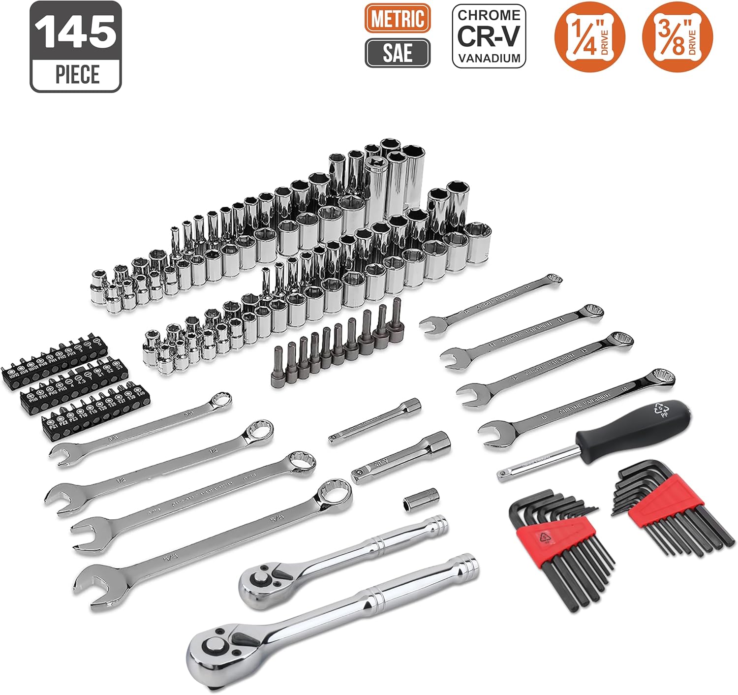 Thumbnail 1 de Amazon Basics Mechanic's Socket Set - 145-Piece