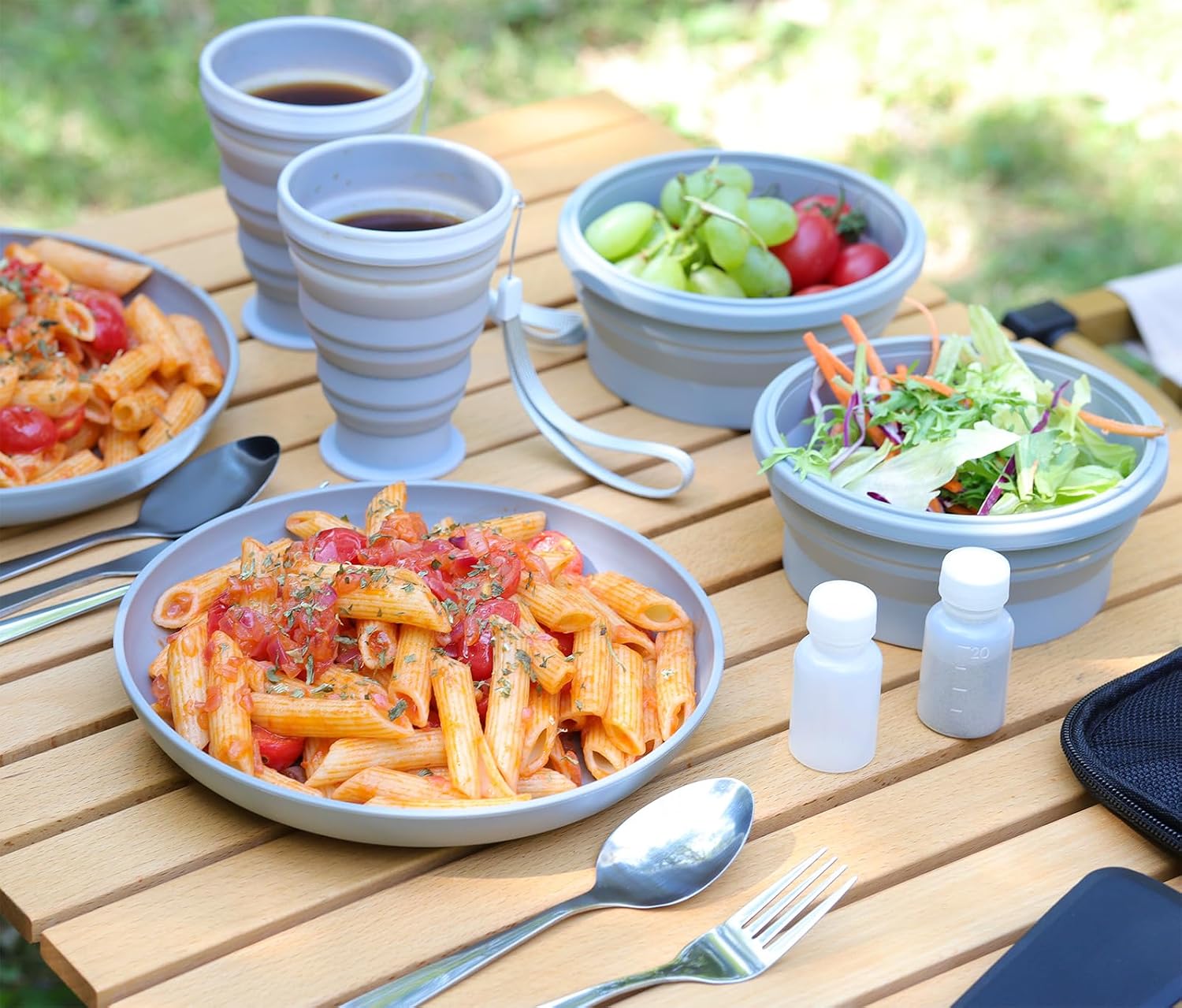 Thumbnail 4 de Lafuntar Camping Plate Bowl Cup Cutlery Set 4‑in‑1