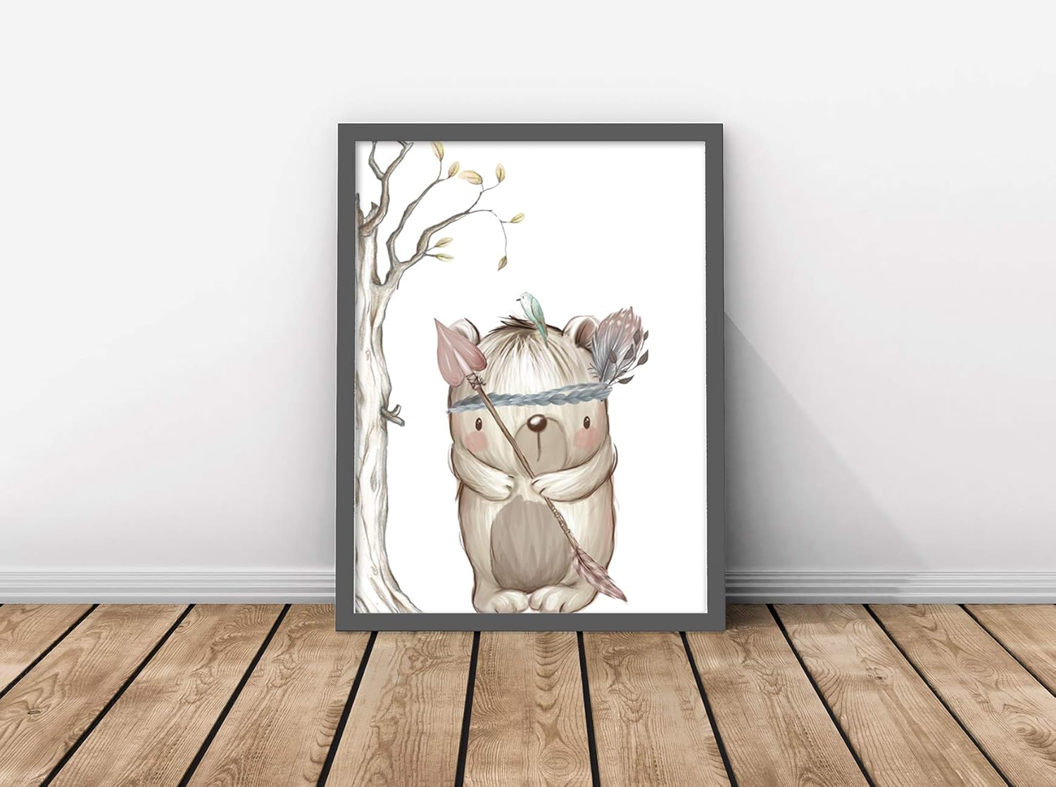 Detalle de artpin® 3er Set Poster Kinderzimmer – Waldtiere, A4 Bilder für Baby-/Kinderzimmer
