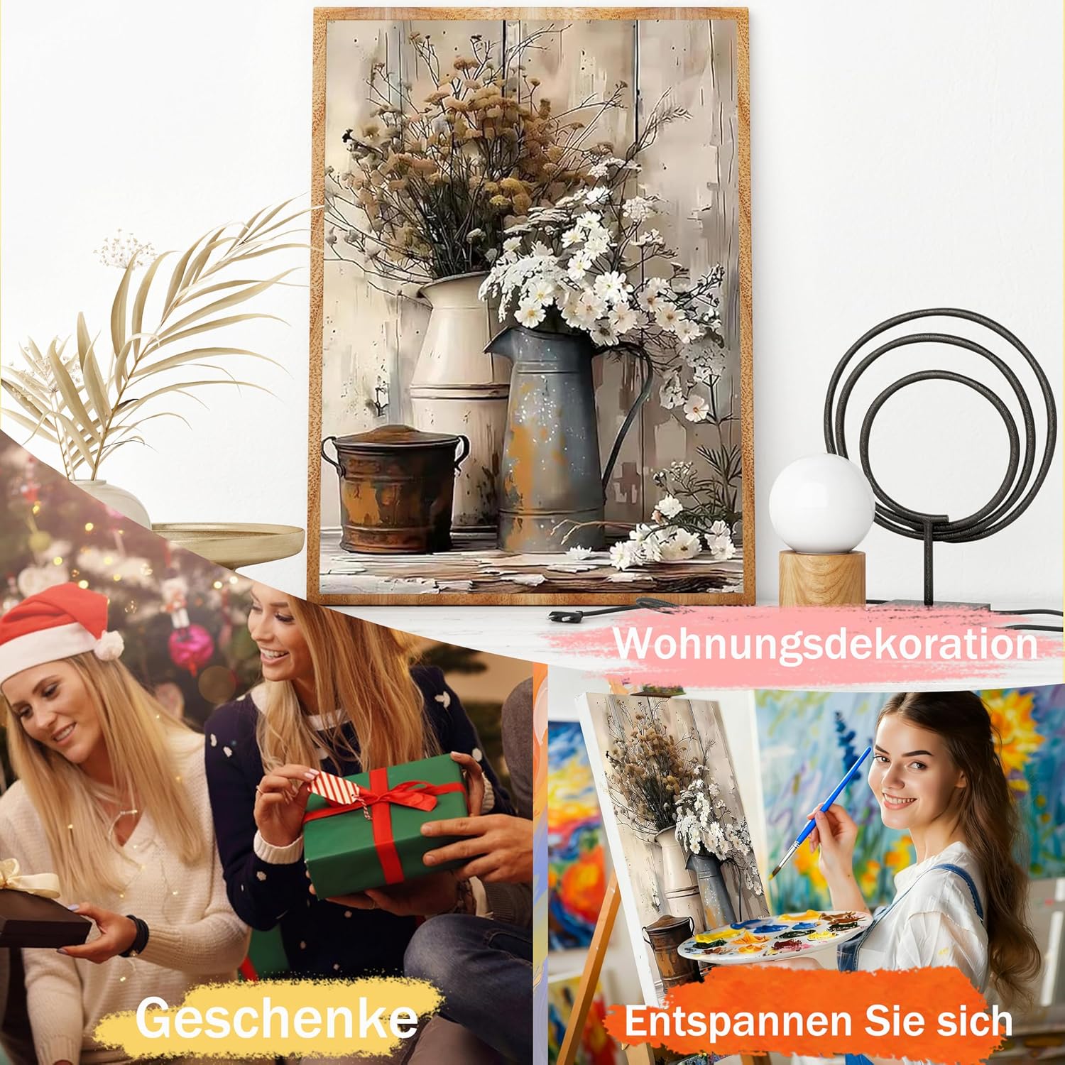 Thumbnail 5 de Yunruily Malen Nach Zahlen Blume 40x50